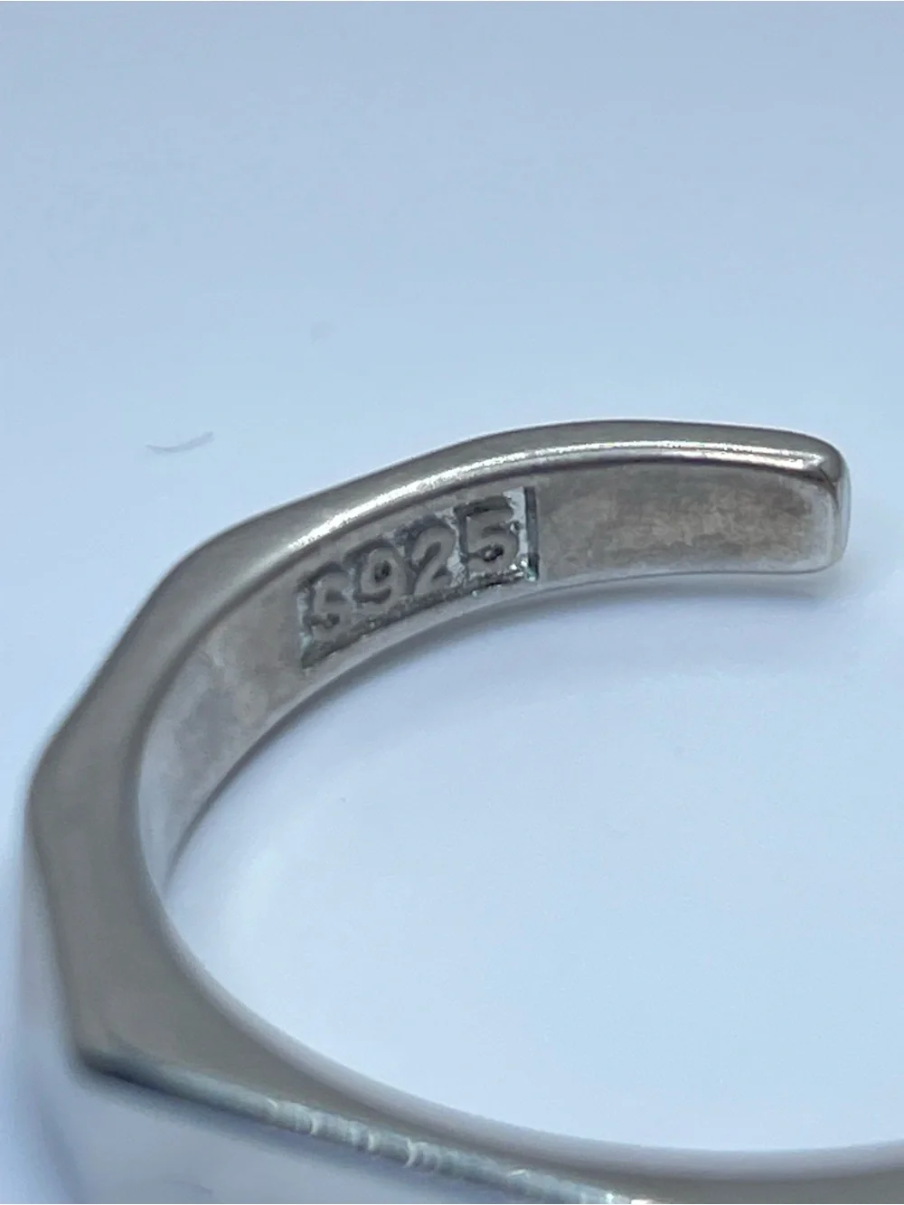 925 Sterling Silver Open Band Ring Sz 8 Minimalist Modern Geometric Stacking